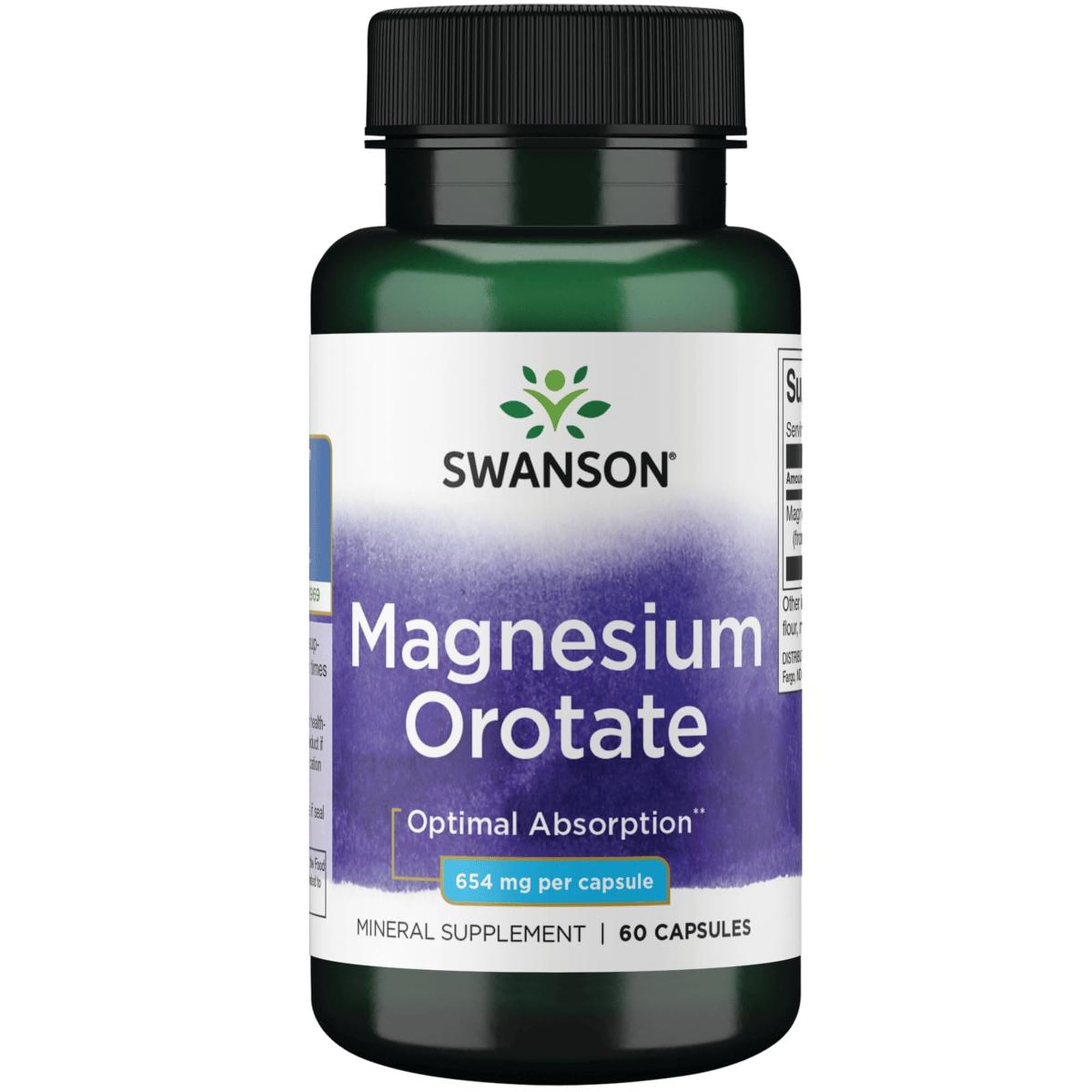 Swanson Magnesium Orotate 40 mg bottle - 60 capsules
