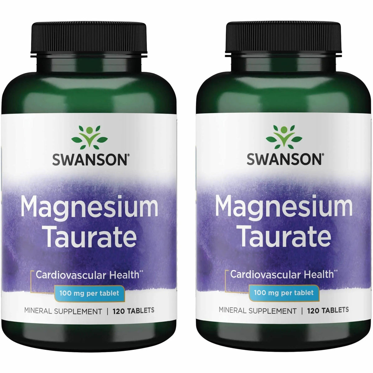 Hero image: Swanson Magnesium Taurate 120-tablet bottle, 2-pack