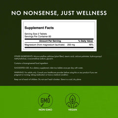 Bottle label highlighting magnesium taurinate blend