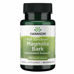 Swanson Magnolia Bark bottle with 60 capsules on white background