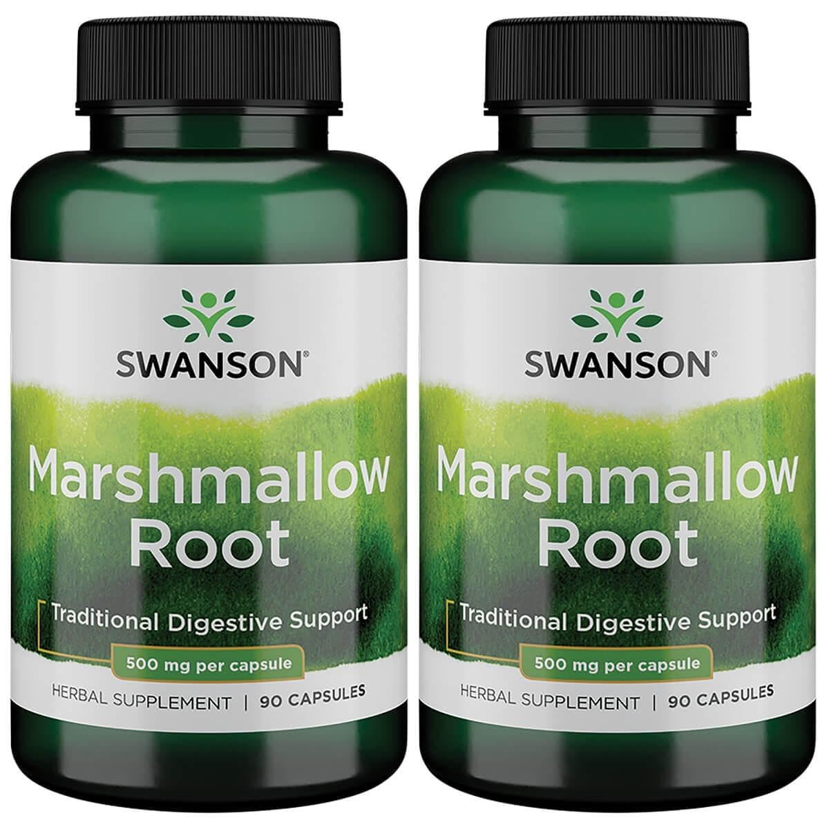 Swanson Marshmallow Root 500 mg 90 capsules two-pack bottle - hero image