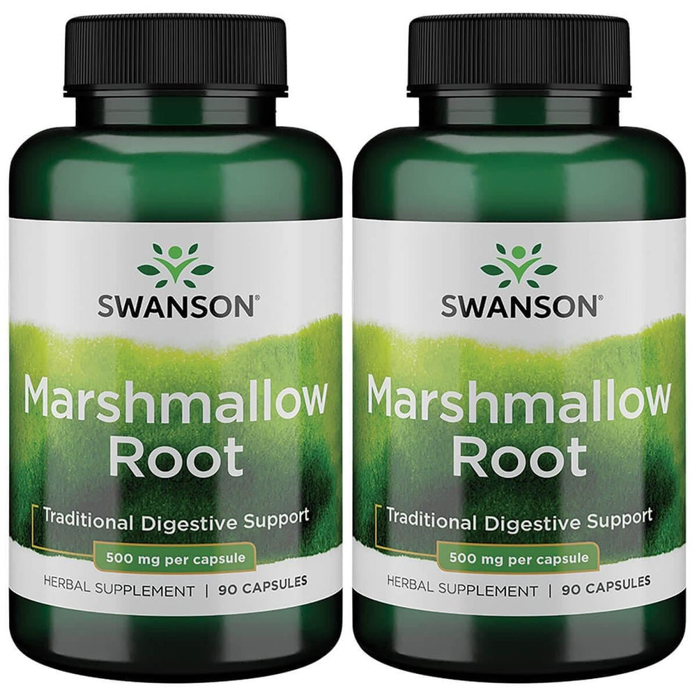 Swanson Marshmallow Root 500 mg 90 capsules two-pack bottle - hero image