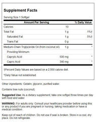 Close-up of Swanson MCT Pure 1000 mg softgels capsules