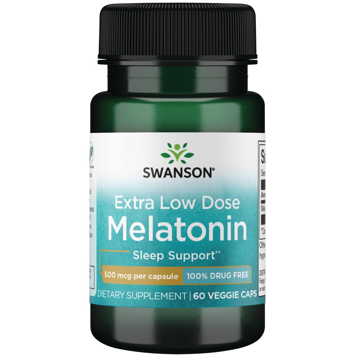 Swanson Melatonin 500 mcg 60 Veggie Capsules bottle