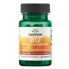 Front view of Swanson Methylcobalamin B-12 2.5 mg bottle (60 tabs)