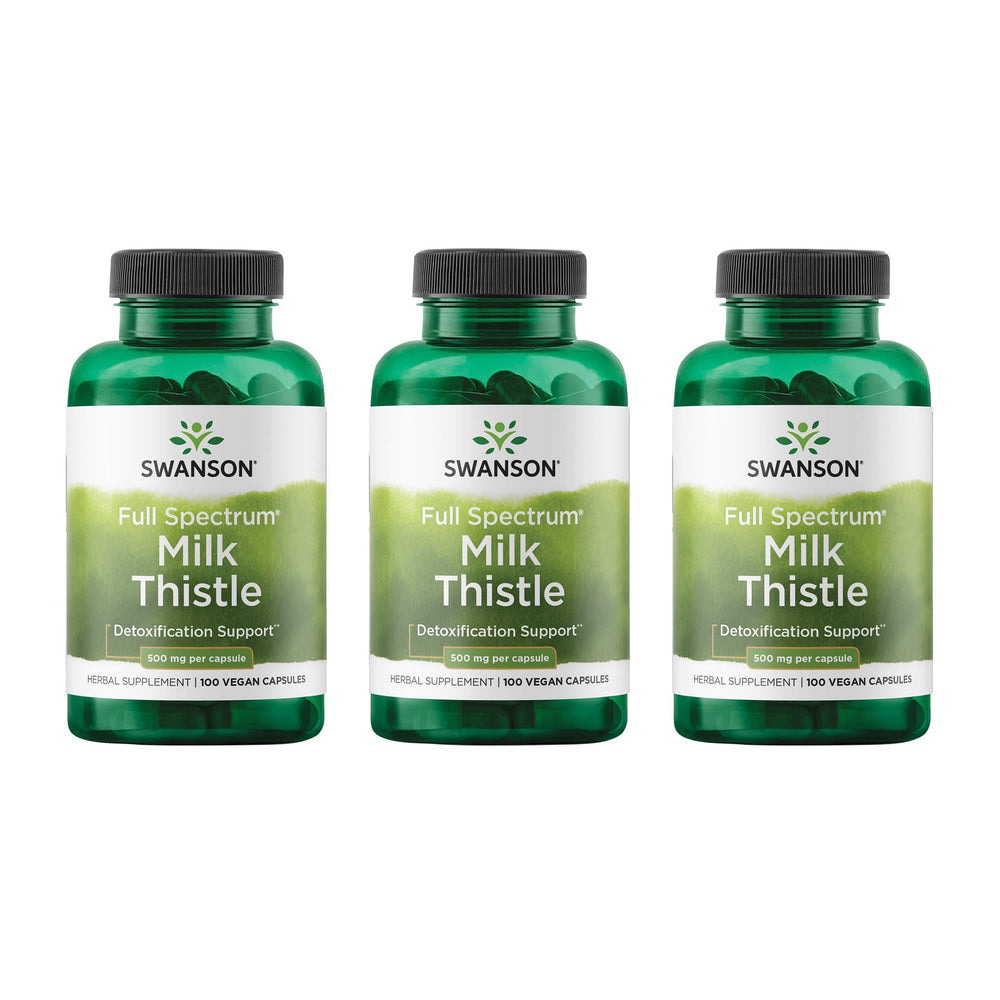 Swanson Milk Thistle bottle with 100 capsules, 500 mg each