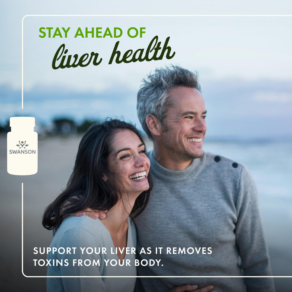 Close-up of Swanson liver support supplement label