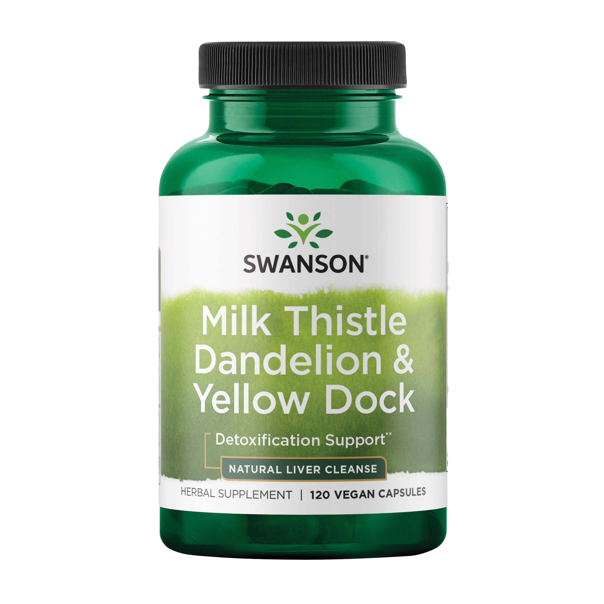 Bottle of Swanson Milk Thistle, Dandelion & Yellow Dock capsules