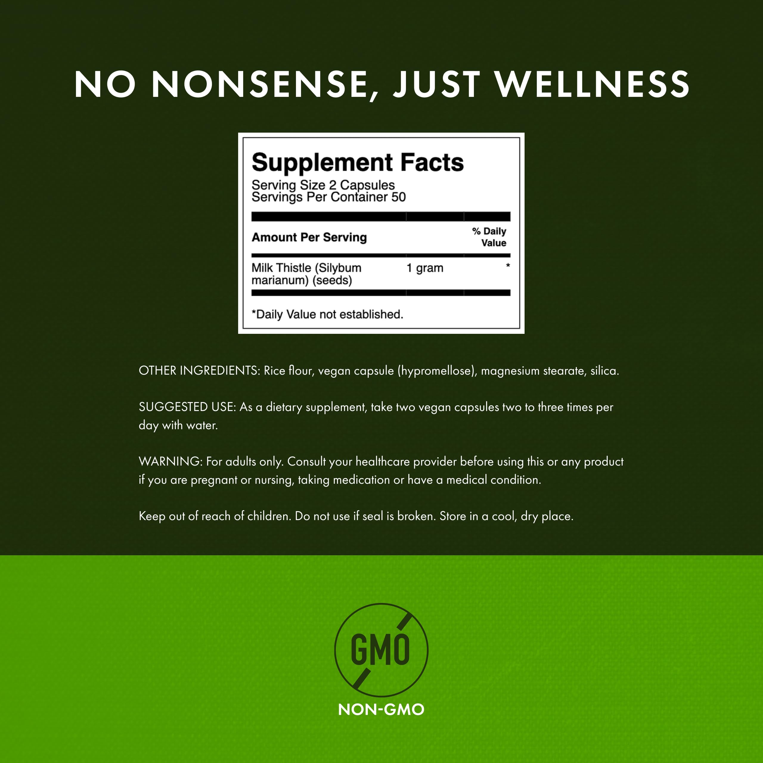 Serving size 500 mg milk thistle per capsule