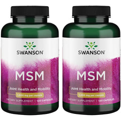 Swanson MSM 1000 mg 120 capsules bottle front view