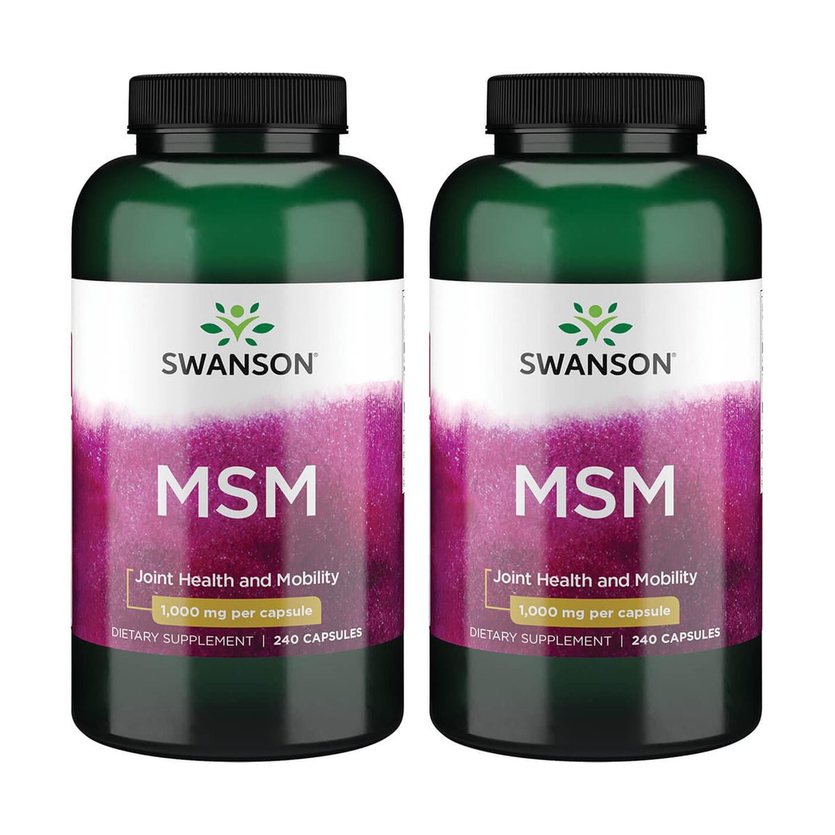 Swanson MSM 1000 mg capsules bottle front