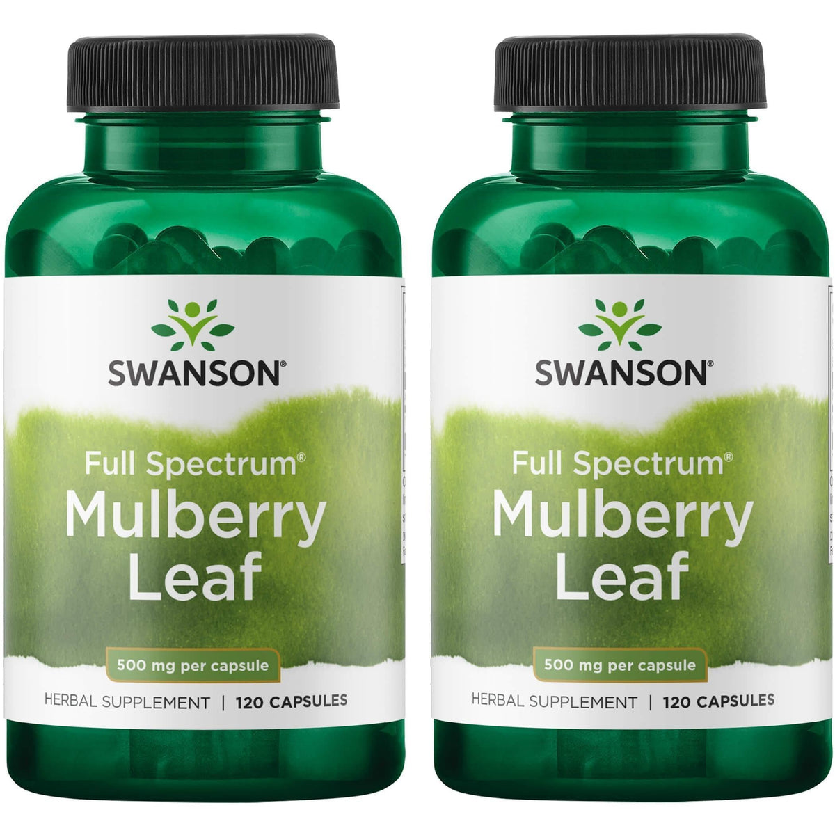 Swanson Mulberry Leaf Full Spectrum Herbal Supplement 500 mg, 120 capsules, 2-pack