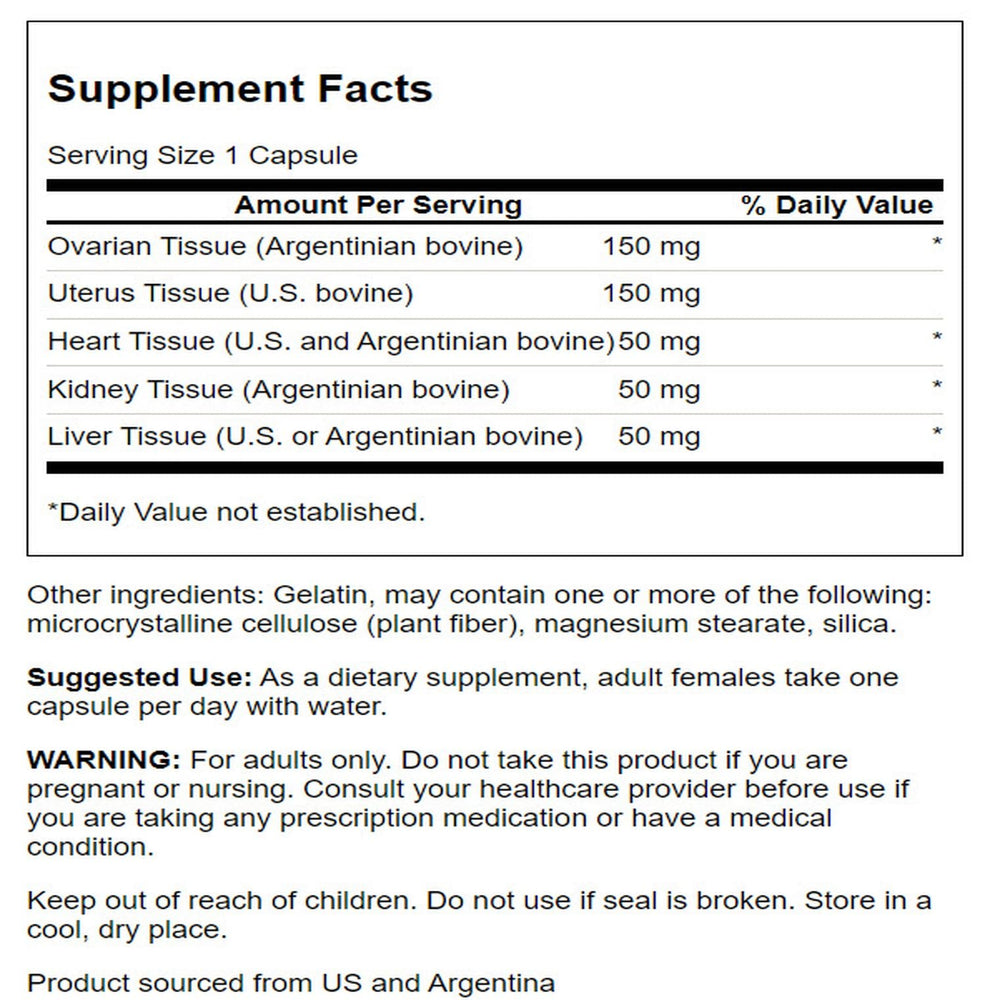 Swanson Multi-GLANDULAR for Women label close-up