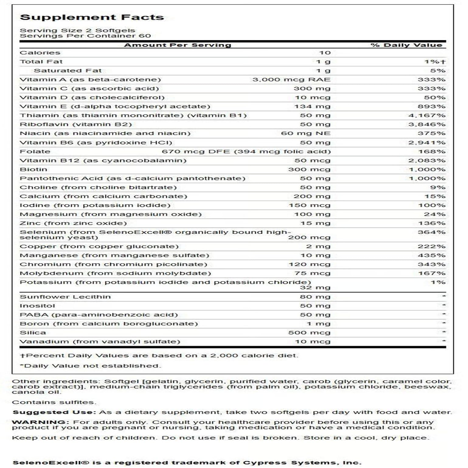 Swanson Multi Without Iron bottle closeup emphasizes iron-free multivitamin benefits