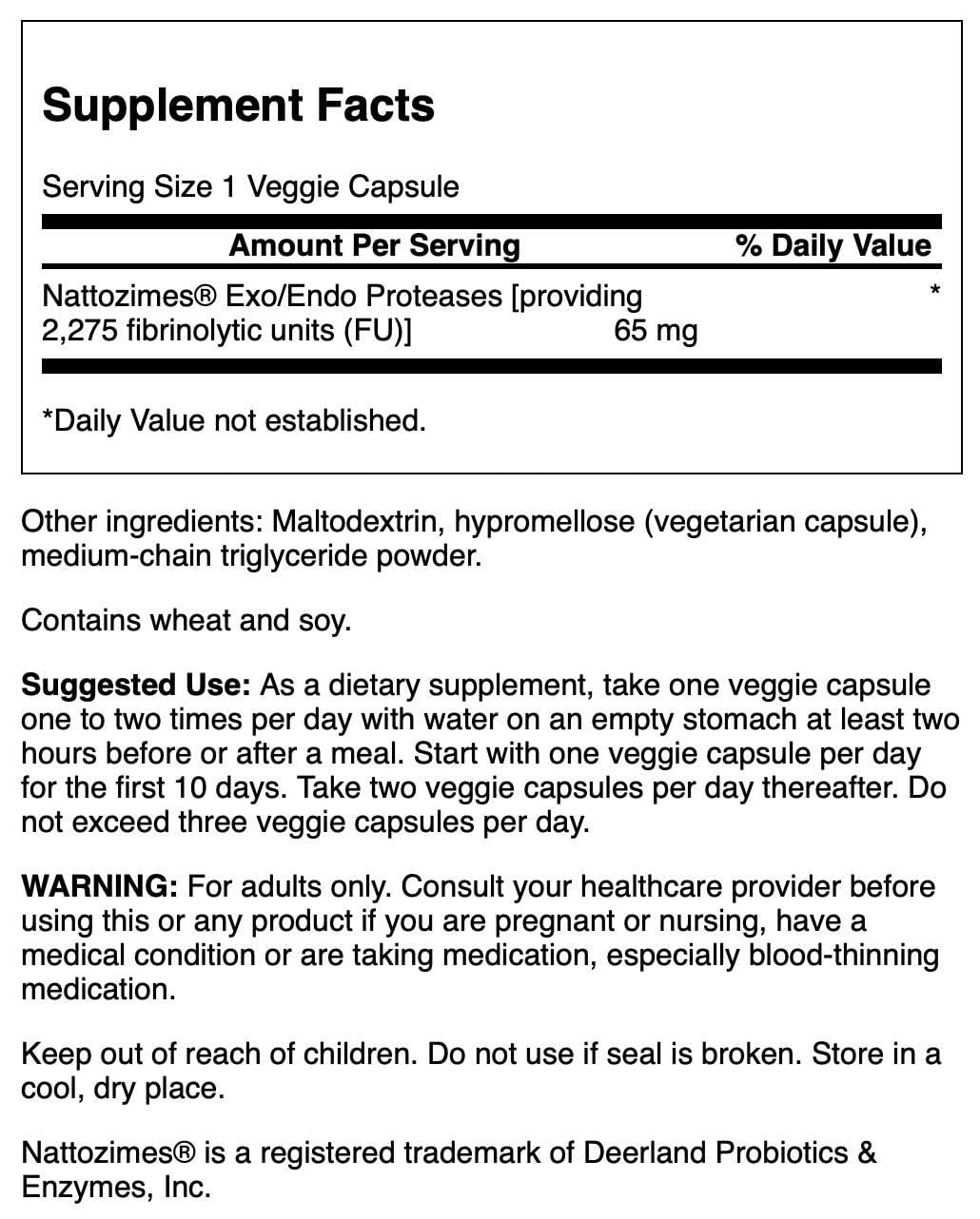 Swanson Nattozimes product label and packaging