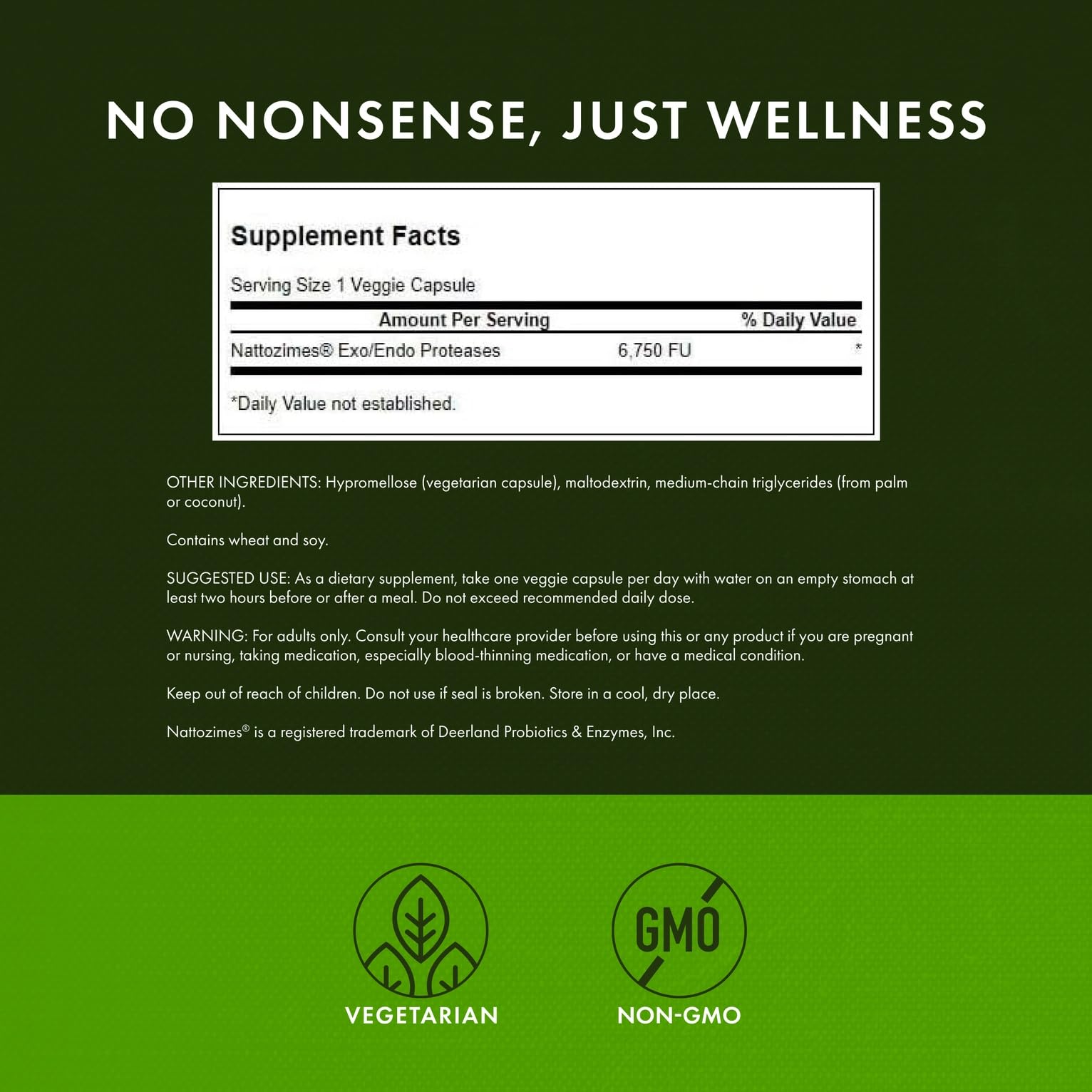 Nattozimes triple-strength label close-up