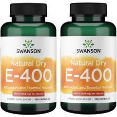 Swanson Natural Dry Vitamin E 400 IU - 100 Capsules (2 Pack)