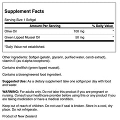 Close-up of Swanson New Zealand Green Lipped Mussel Oil 30 Sgels softgels
