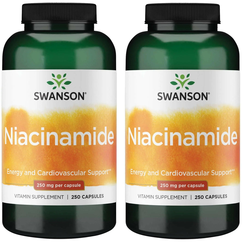Swanson Niacinamide 250mg bottle pair – 2-pack hero image