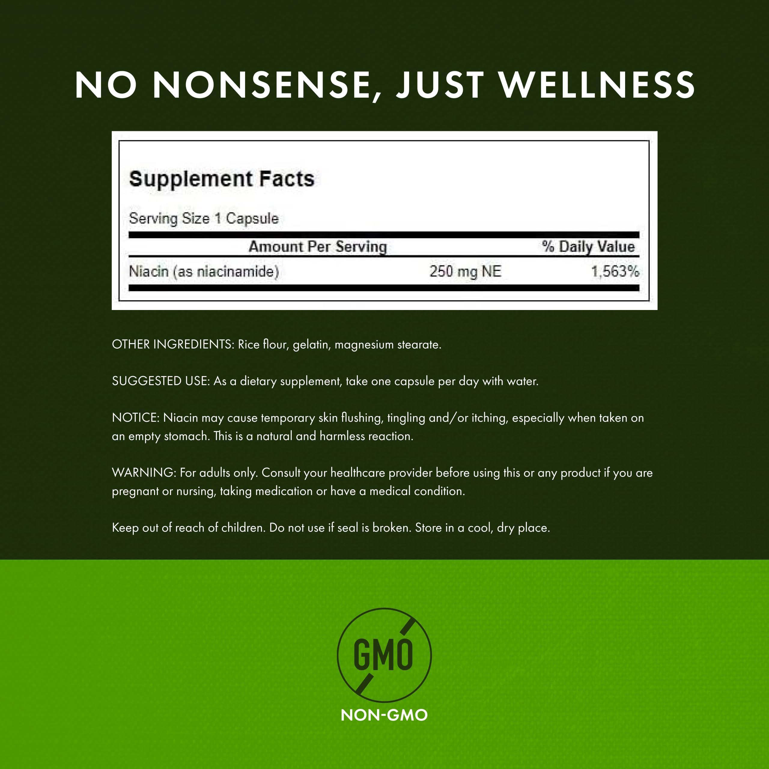 Swanson Niacinamide label front highlights heart health and joint support features