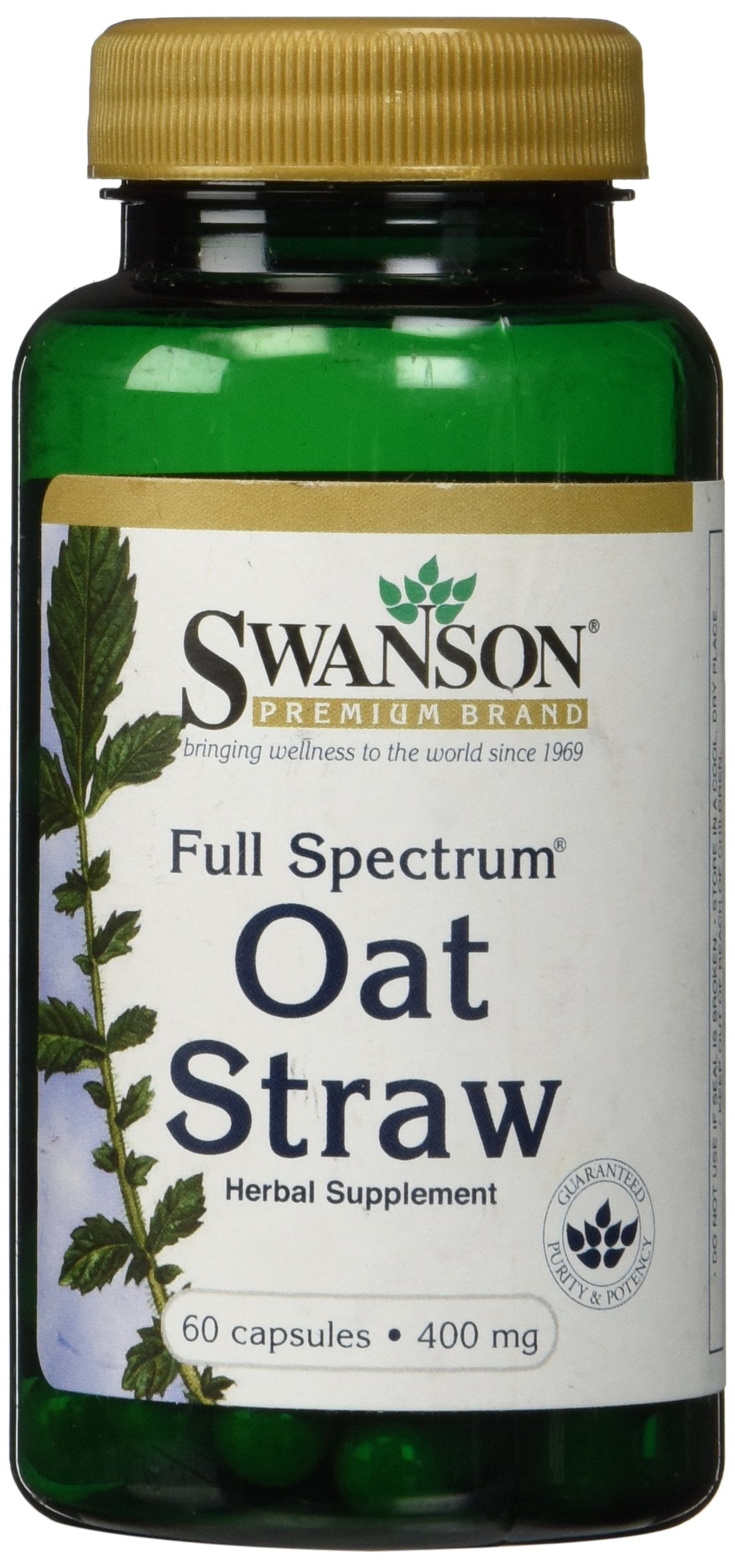 Swanson Full Spectrum Oat Straw 400 mg bottle label