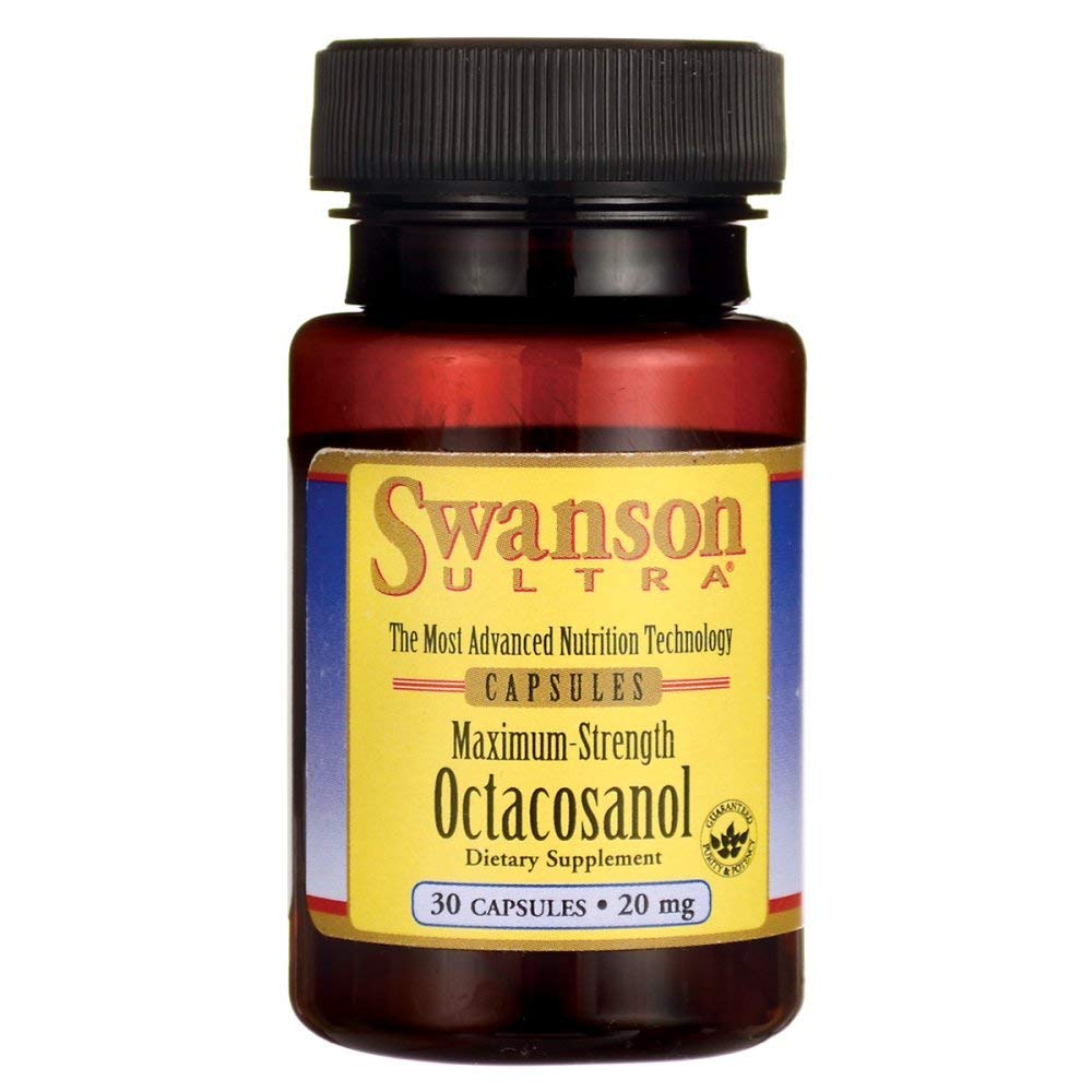 Swanson Octacosanol 20 mg bottle and capsules – 30-count