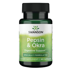 Swanson Okra Pepsin 90 Capsules bottle front