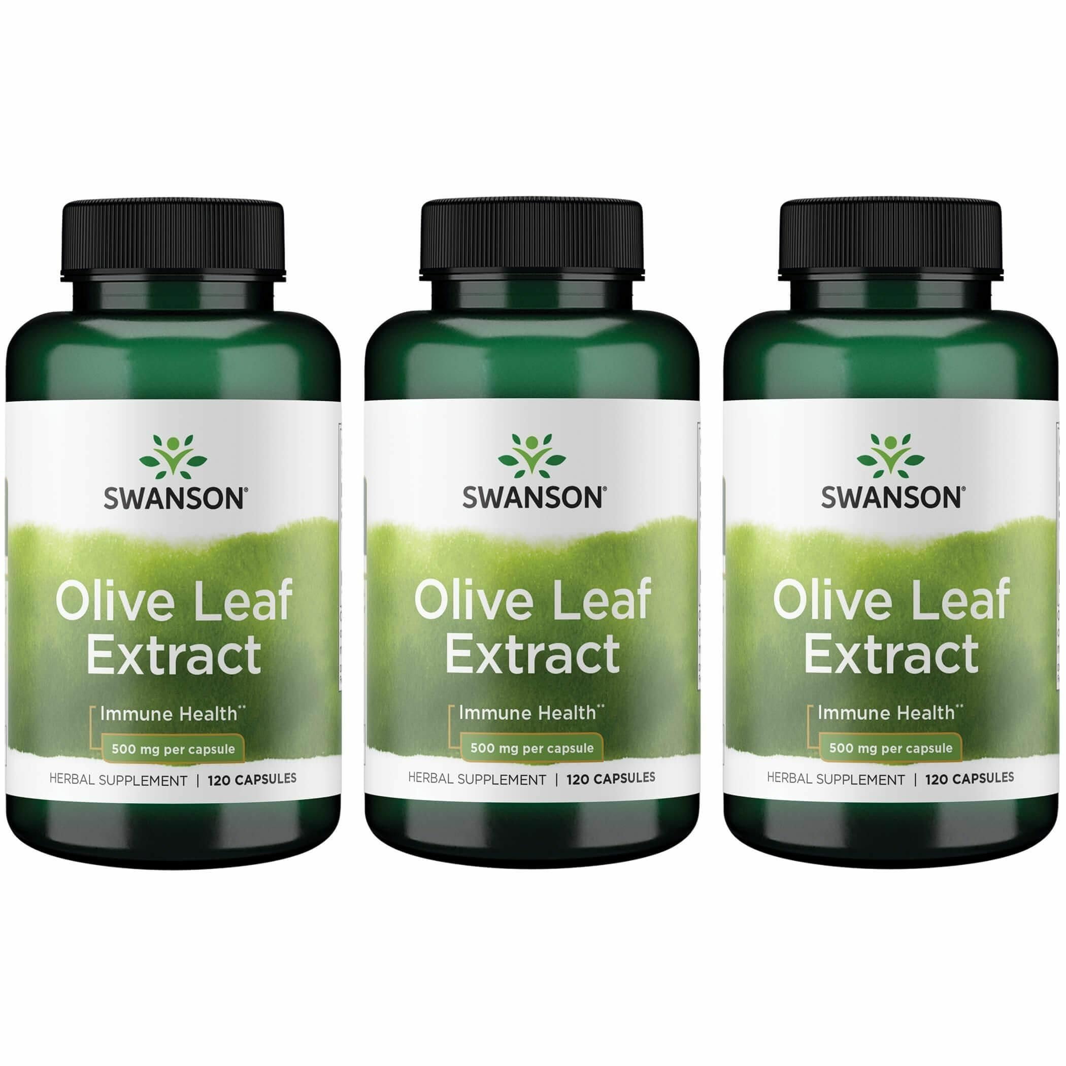 Swanson Olive Leaf Extract Capsule bottle label showing 20% oleuropein