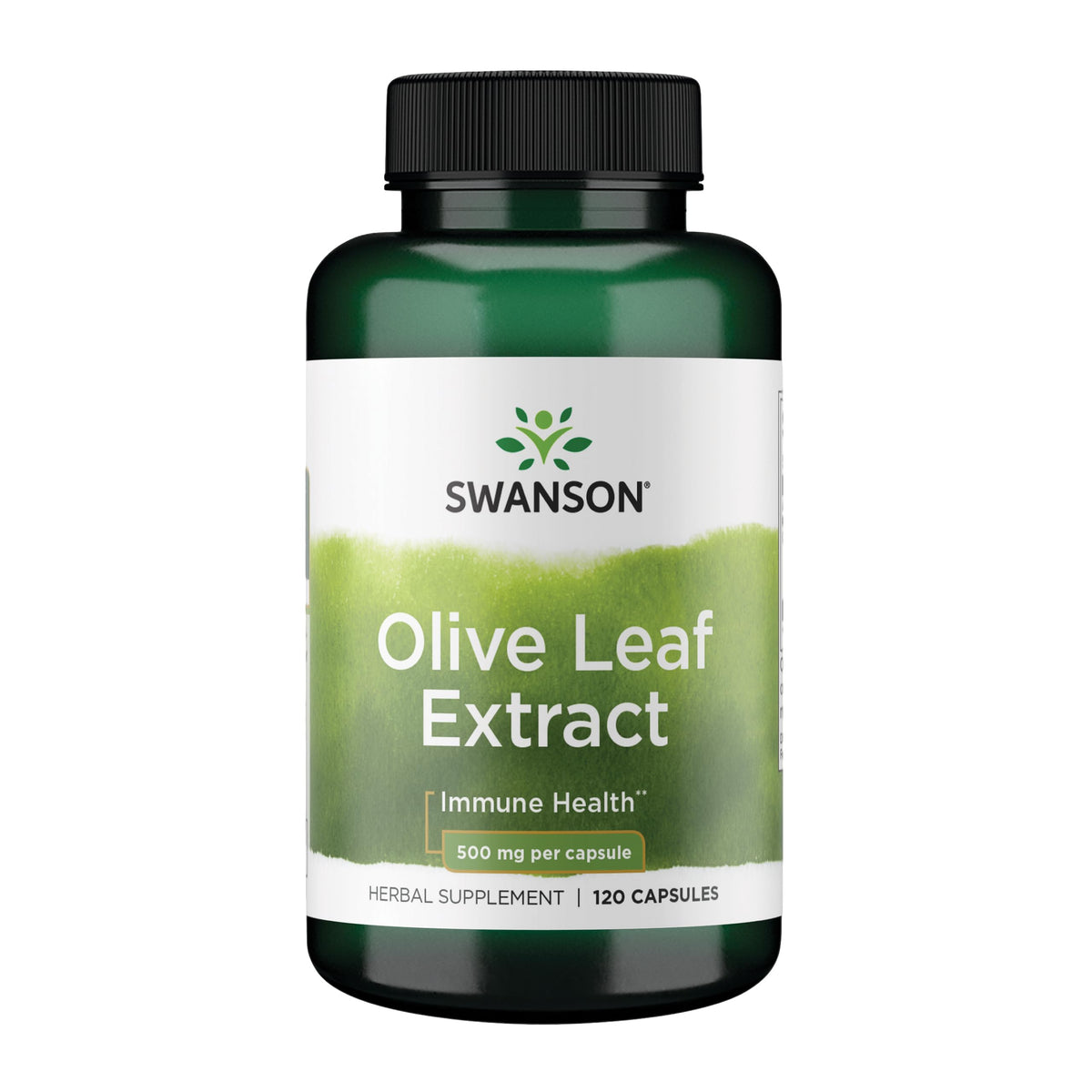 Swanson Olive Leaf Extract bottle – 120 capsules, 500 mg each