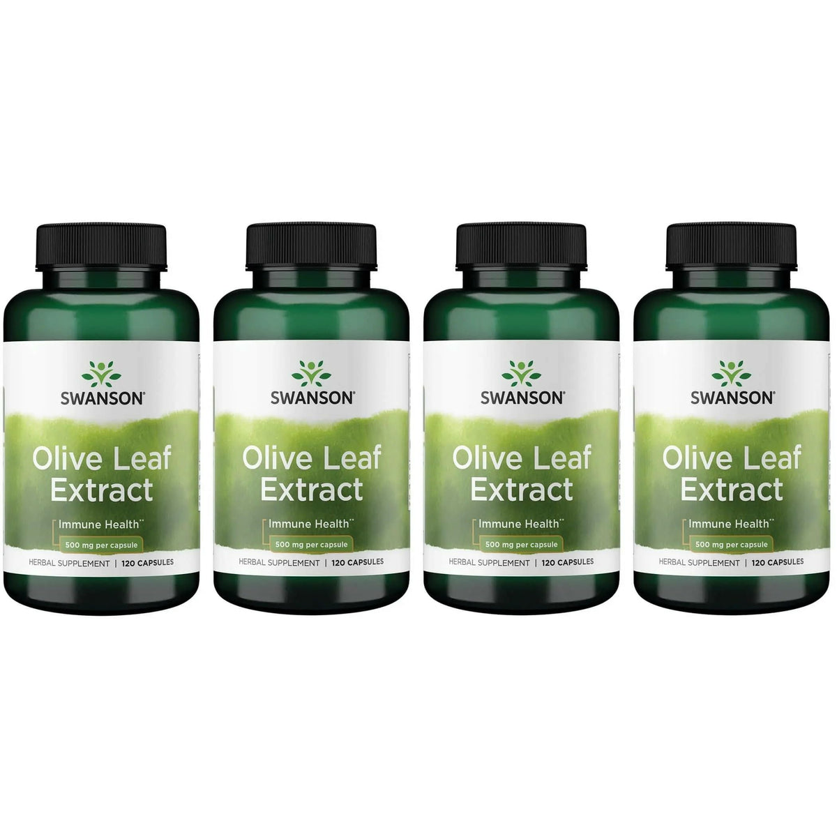 Swanson Olive Leaf Extract capsules bottle with 20% oleuropein label