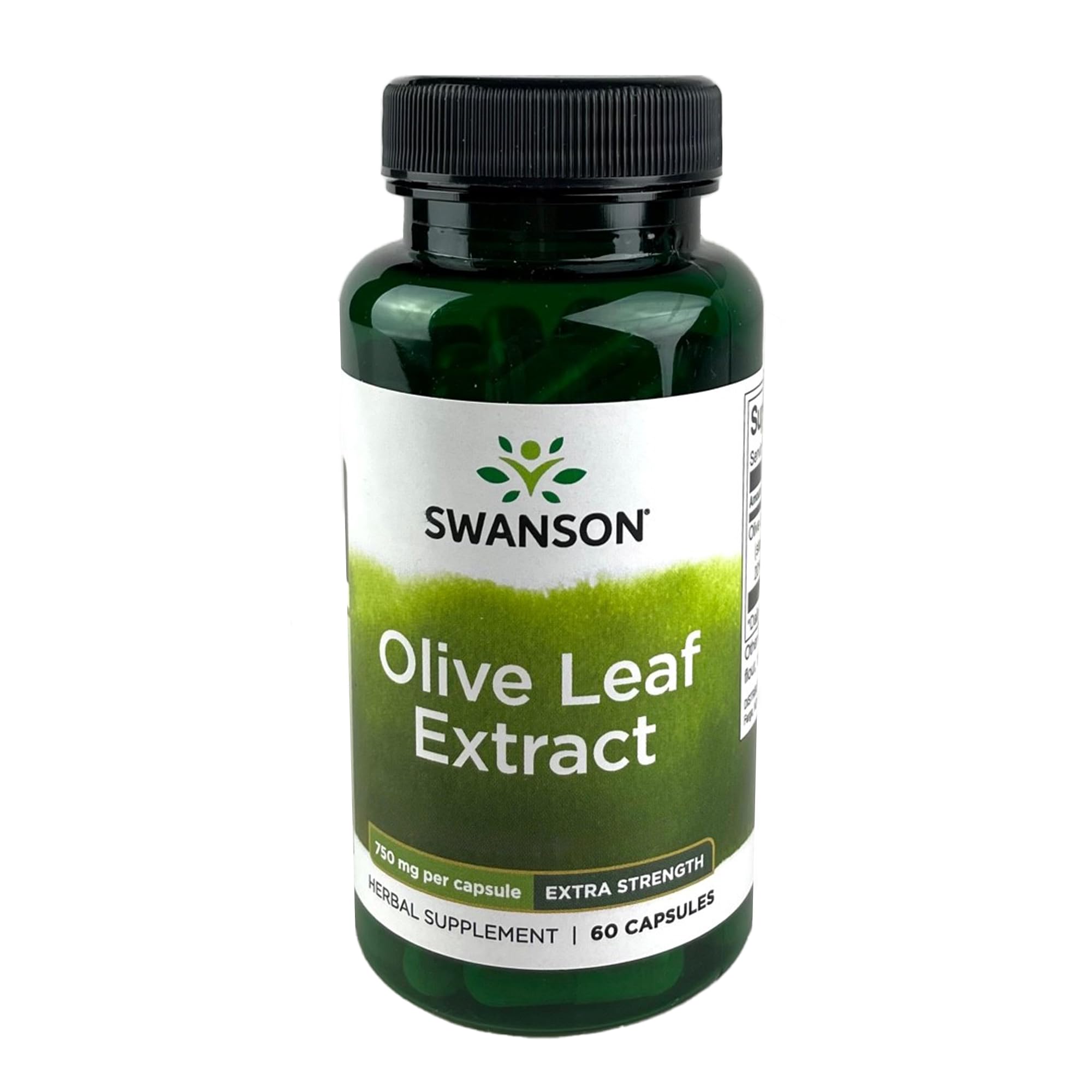 Bottle of Swanson Olive Leaf Extract Capsules with 20% oleuropein