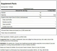 Close-up of olive oil softgel capsules