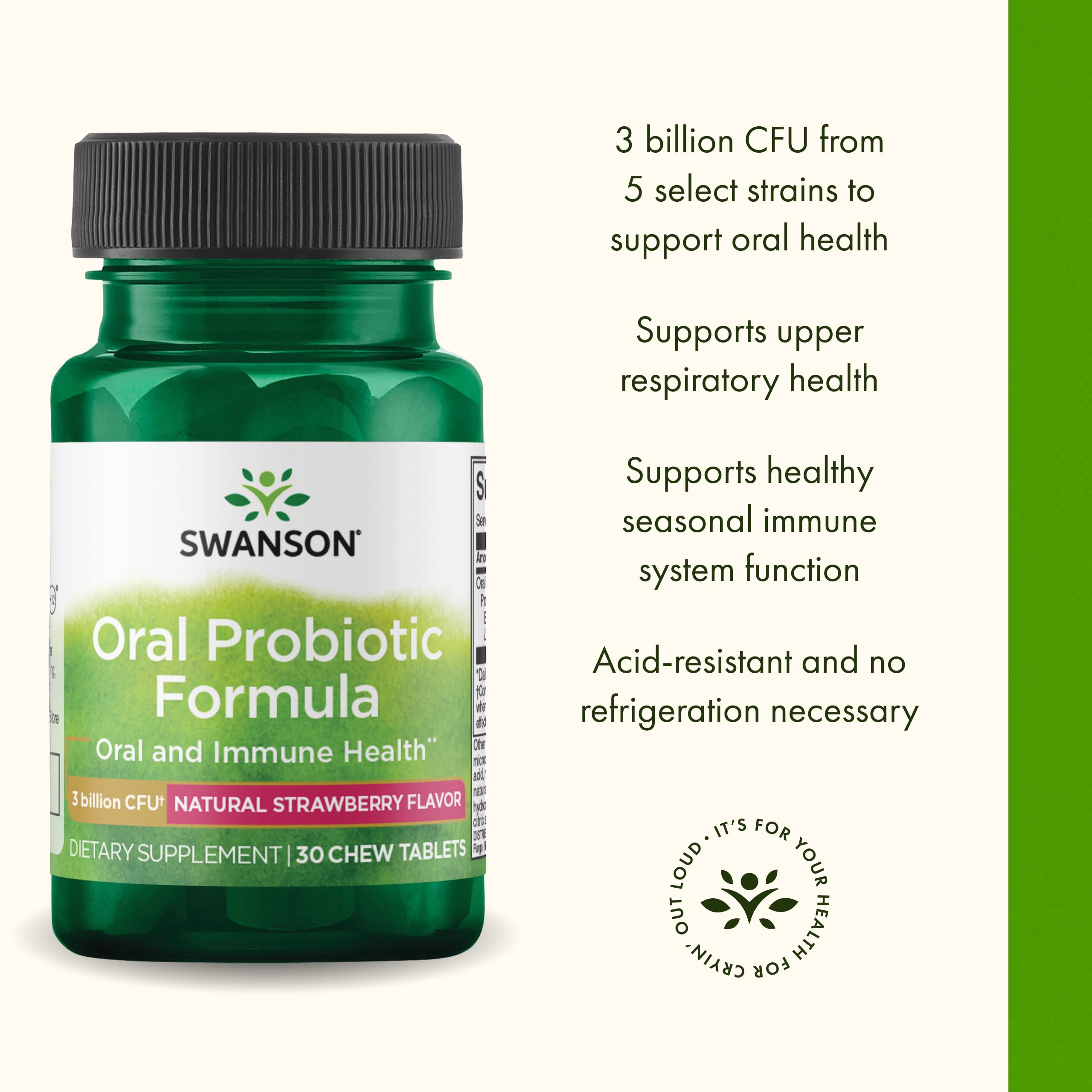 Ingredients listing for Swanson Oral Probiotic Formula