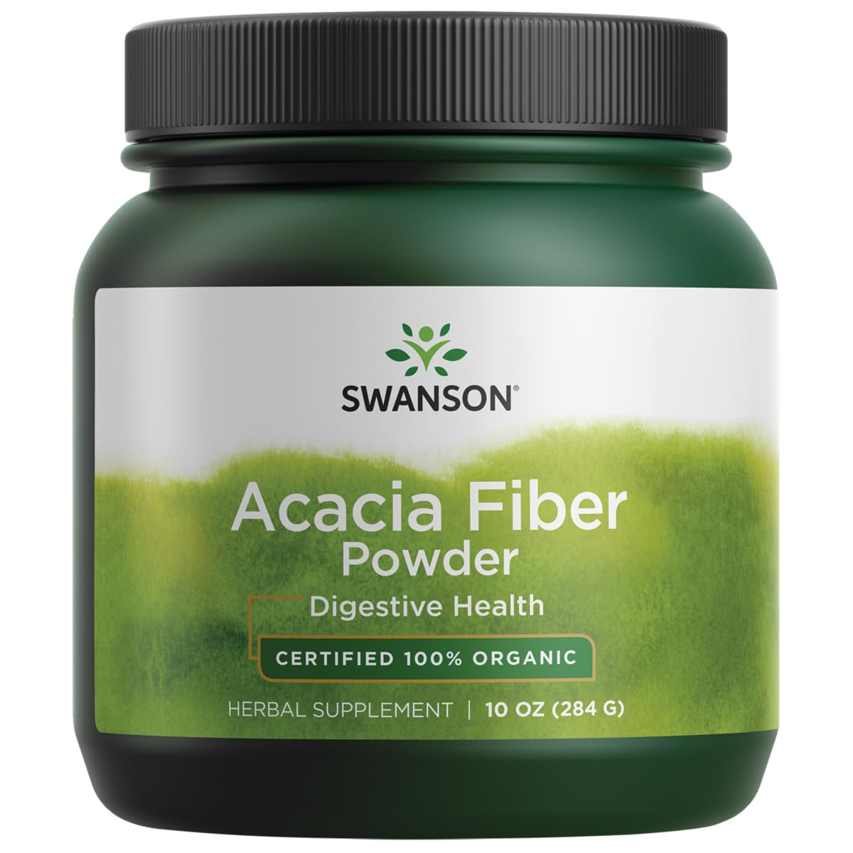 Front view of Swanson Organic Acacia Fiber Powder 10 oz container