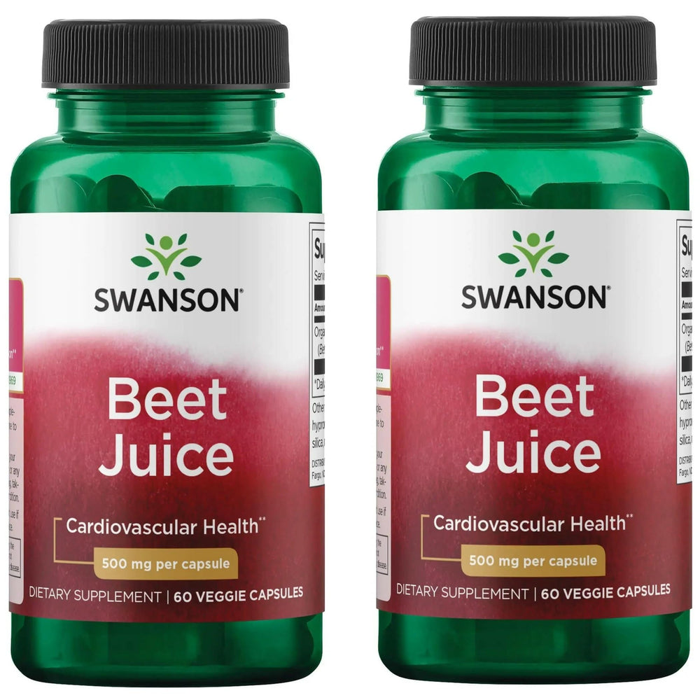 Swanson Organic Beet Juice Freeze-Dried 500mg Veg Capsules bottle front
