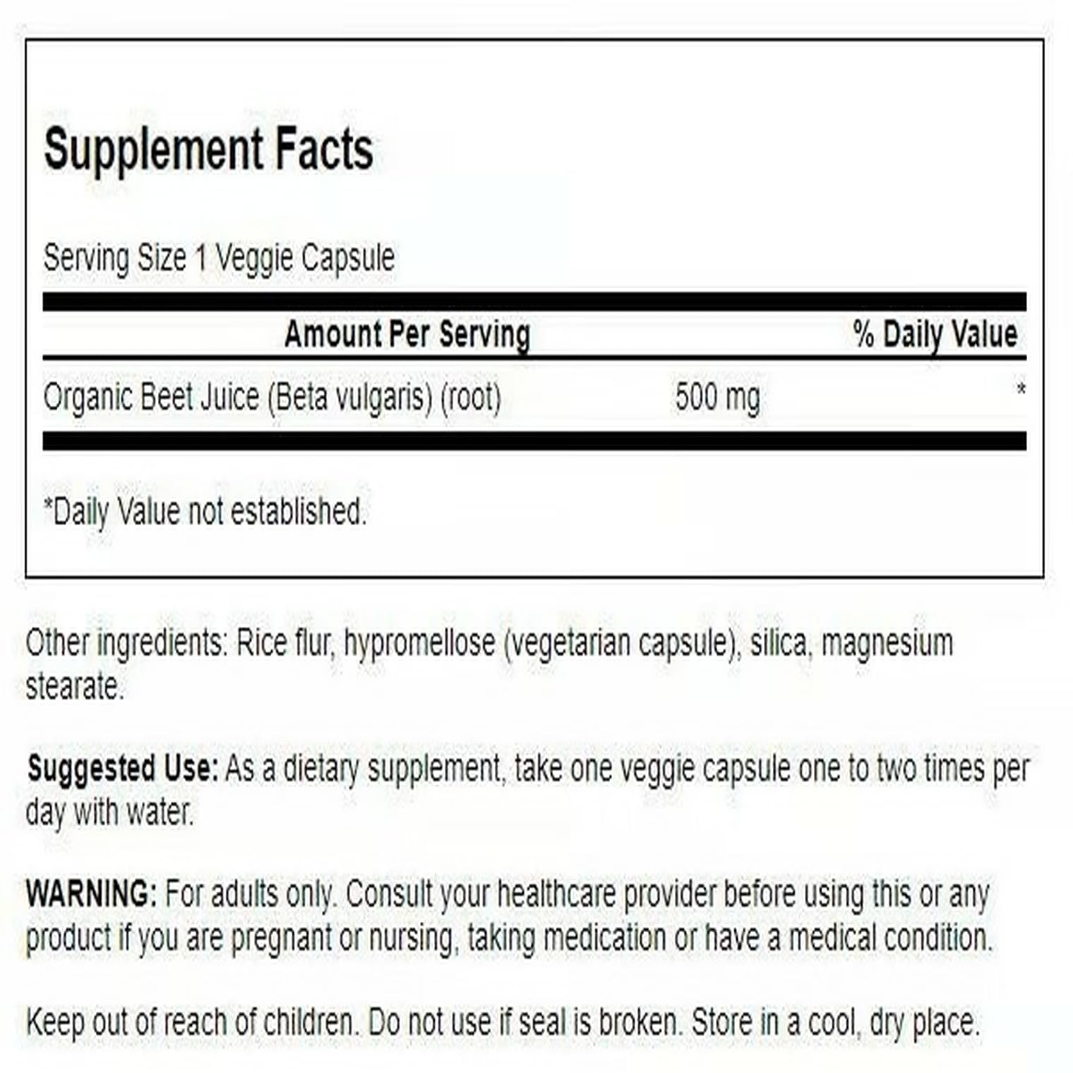 Close-up of Swanson Beet Juice Freeze-Dried capsules