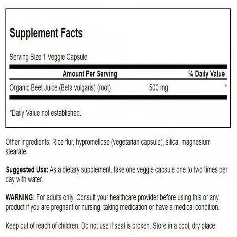 Close-up of Swanson Beet Juice Freeze-Dried capsules