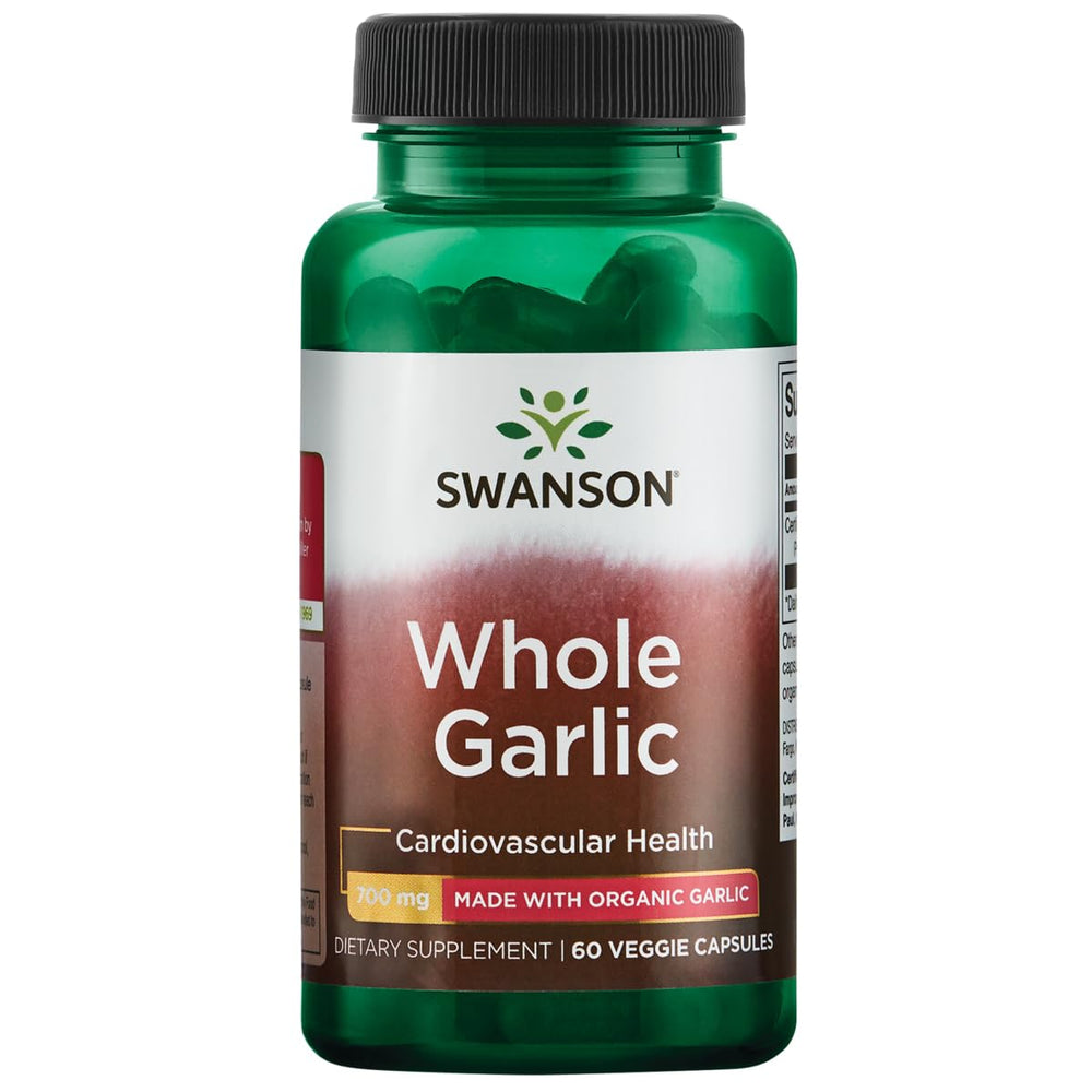 Bottle of Swanson Organic Whole Garlic 700 mg
