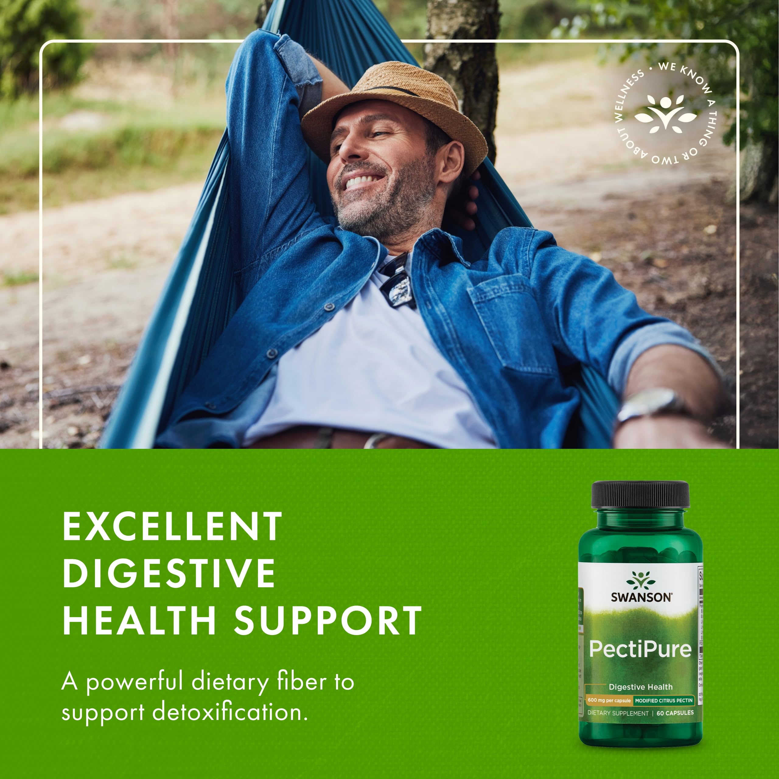 60-capsule bottle of Swanson PectiPure Citrus Pectin