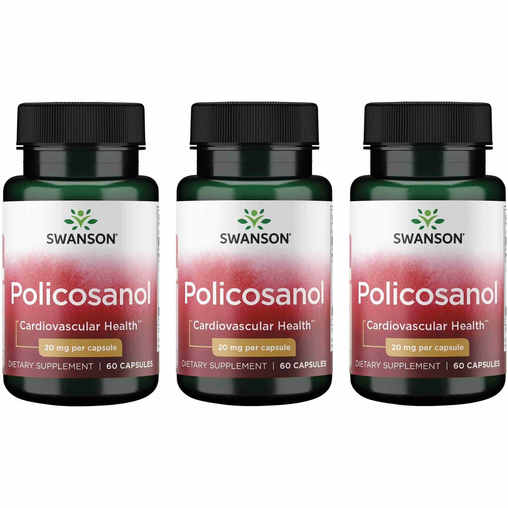 Swanson Policosanol 60 capsules bottle for 3-pack