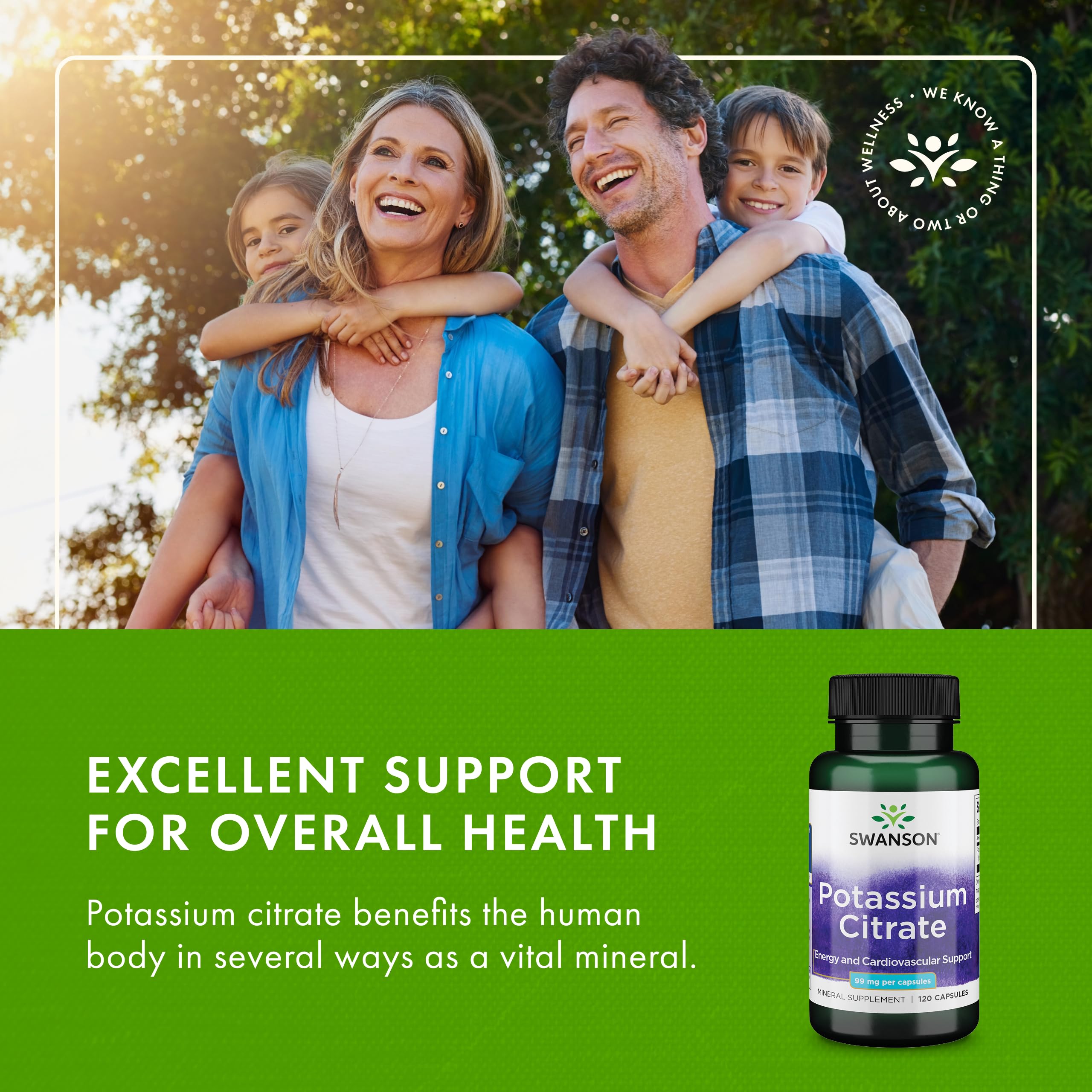 Packaging design for Swanson Potassium Citrate 3-pack