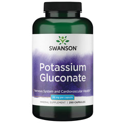 Bottle of Swanson Potassium (Gluconate) 99 mg 250 capsules