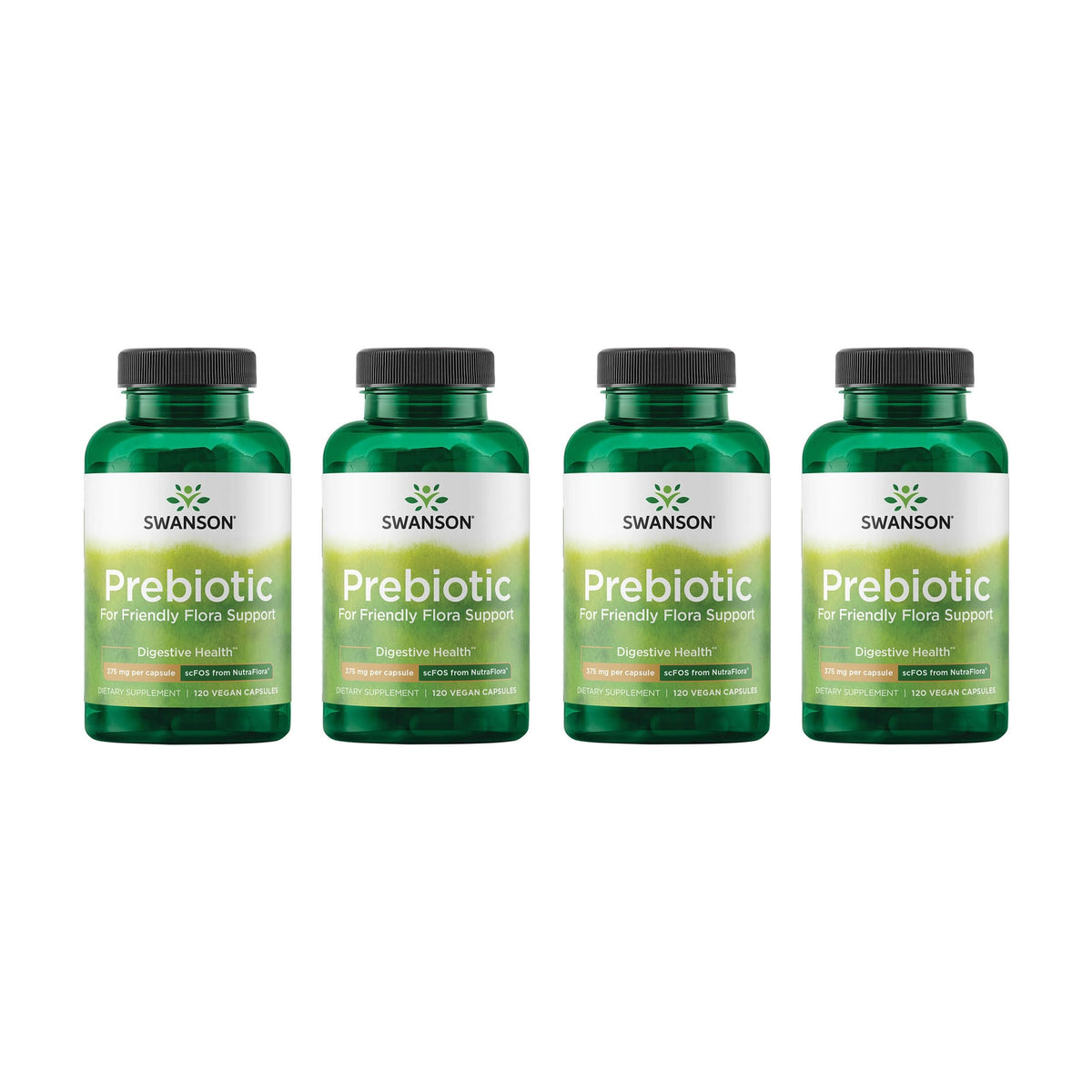 Swanson Prebiotic Capsules 4-pack front view