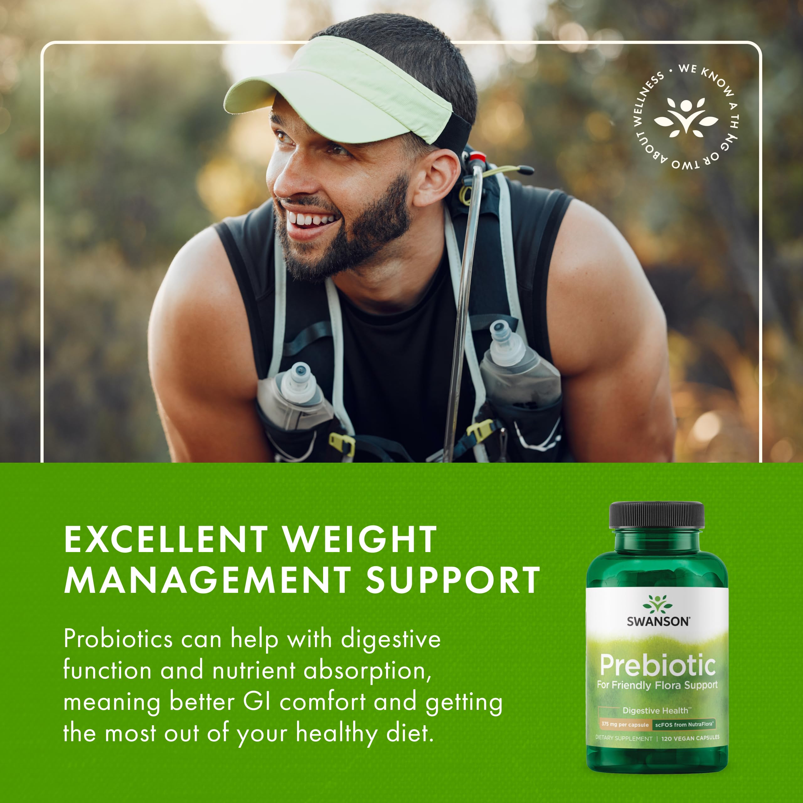 Graphic showing immune support concept with prebiotic capsules