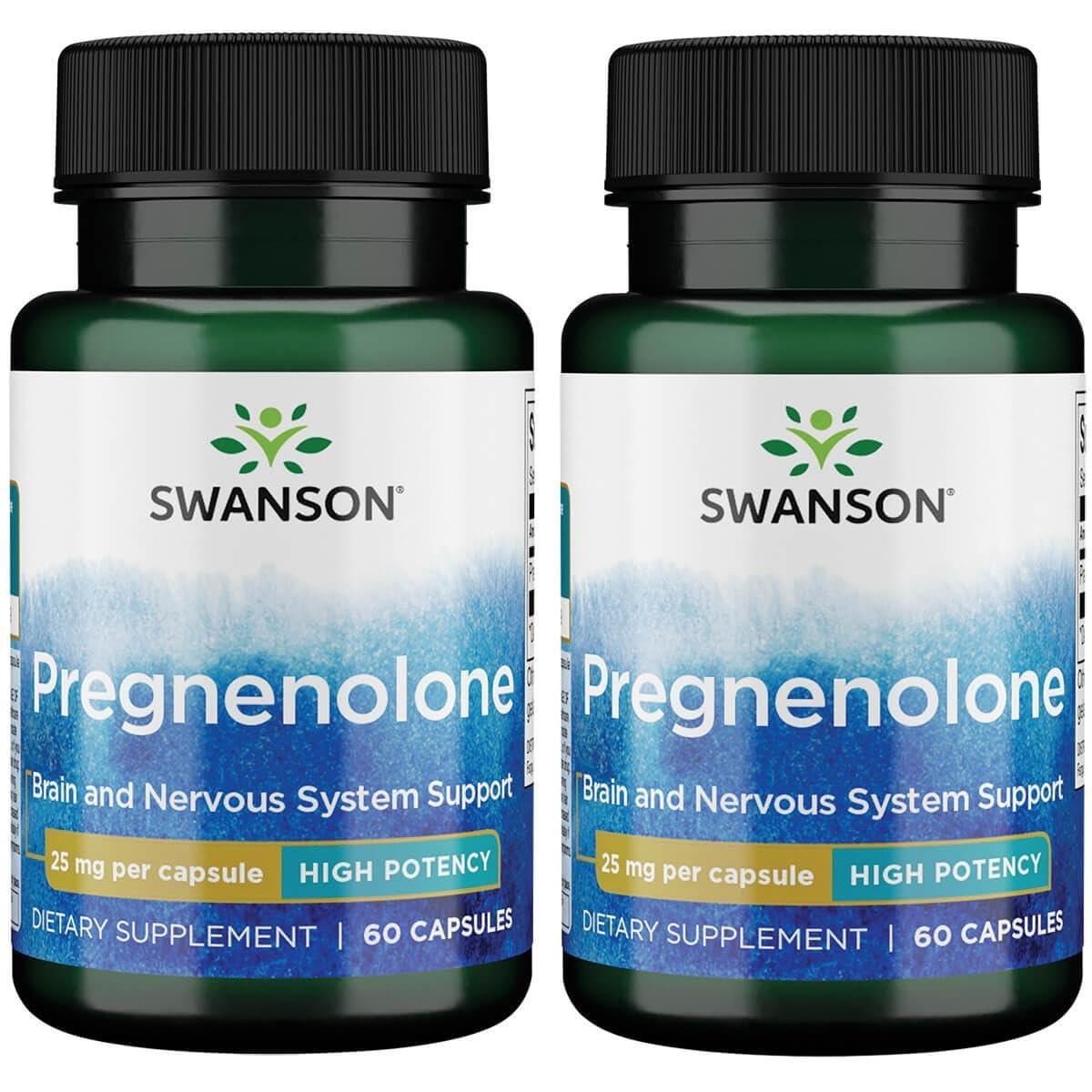 Swanson High Potency Pregnenolone 25 mg - 60 capsules (2 pack) bottle