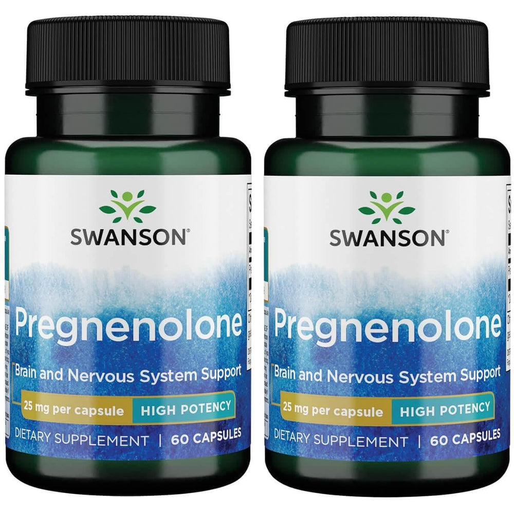 Swanson High Potency Pregnenolone 25 mg - 60 capsules (2 pack) bottle