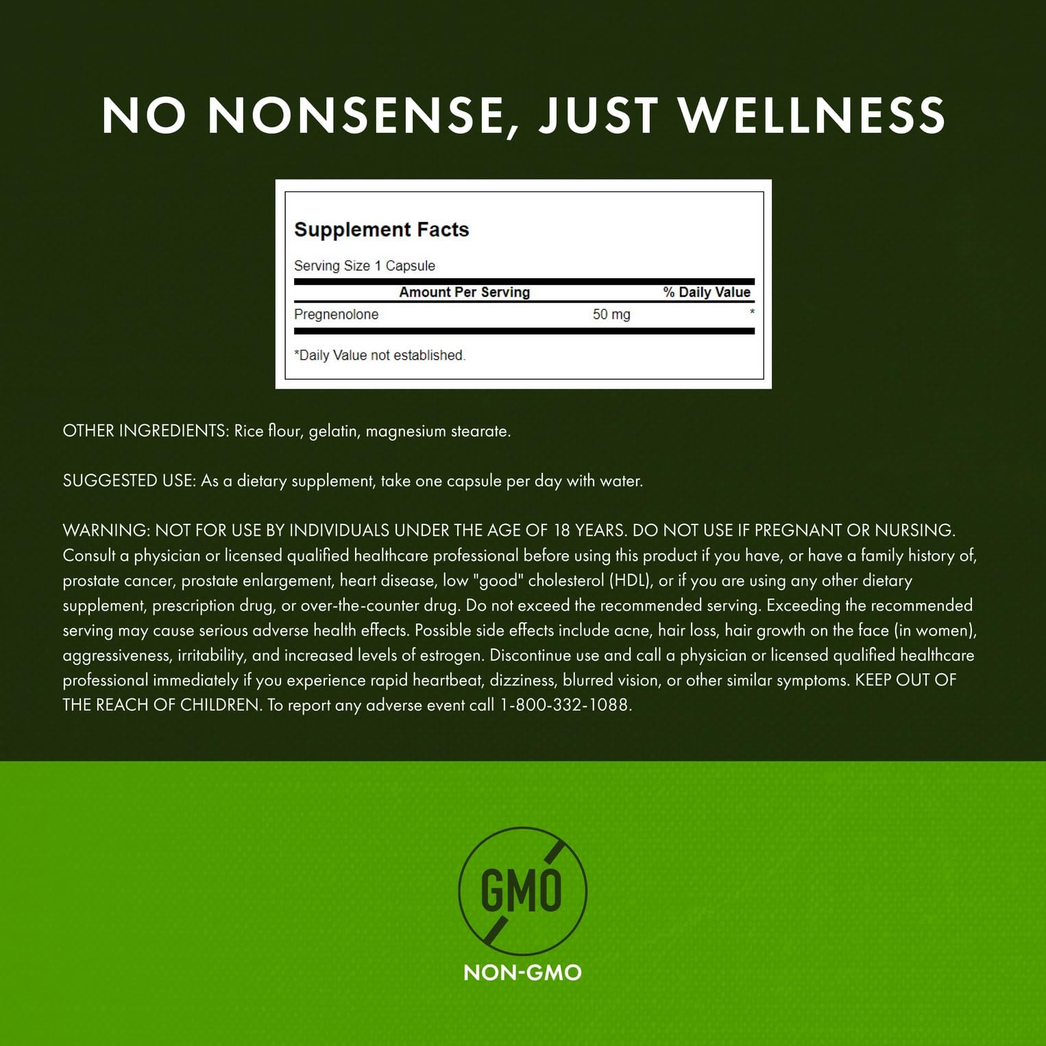Three-pack display of Swanson Pregnenolone bottles