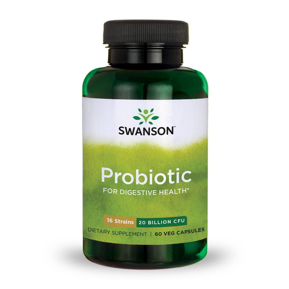 Swanson Probiotic Digestive Health bottle with 60 veggie capsules