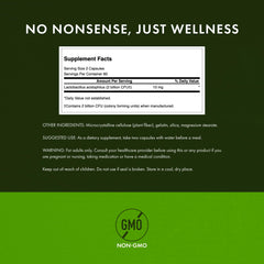 Back label of Swanson Probiotic bottle with nutrition information