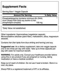 Pack shot showing Swanson PS with DHA bottle